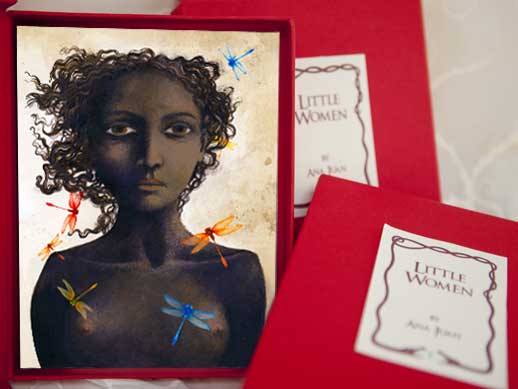 Little woman 02 de Ana Juan. Estampa digital con impresión múltiple editada por No time, estampada por el taller de Serigrafía Manolo Gordillo
