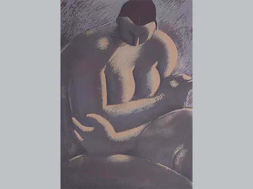 Desnudo 01 de Mariano Otero. Serigrafía editada por el taller de Manolo Gordillo