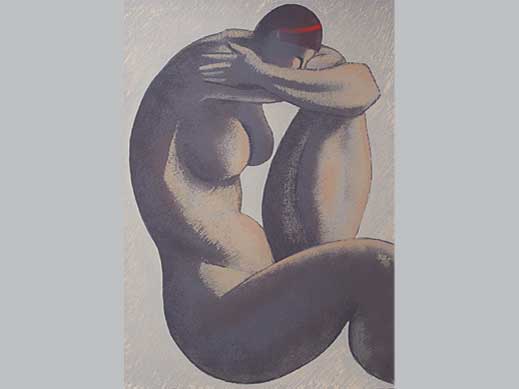 Desnudo 01 de Mariano Otero. Serigrafía editada por el taller de Manolo Gordillo