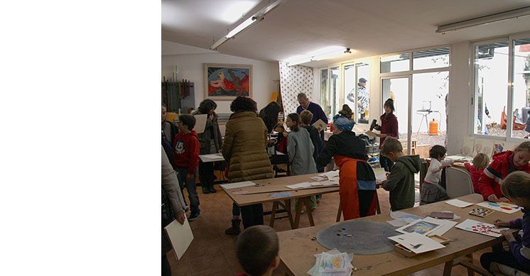 Imagen taller de serigrafía Manolo Gordillo Edición de Arte